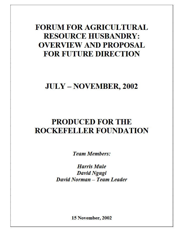 Forum for Agricultural Resource Husbandry